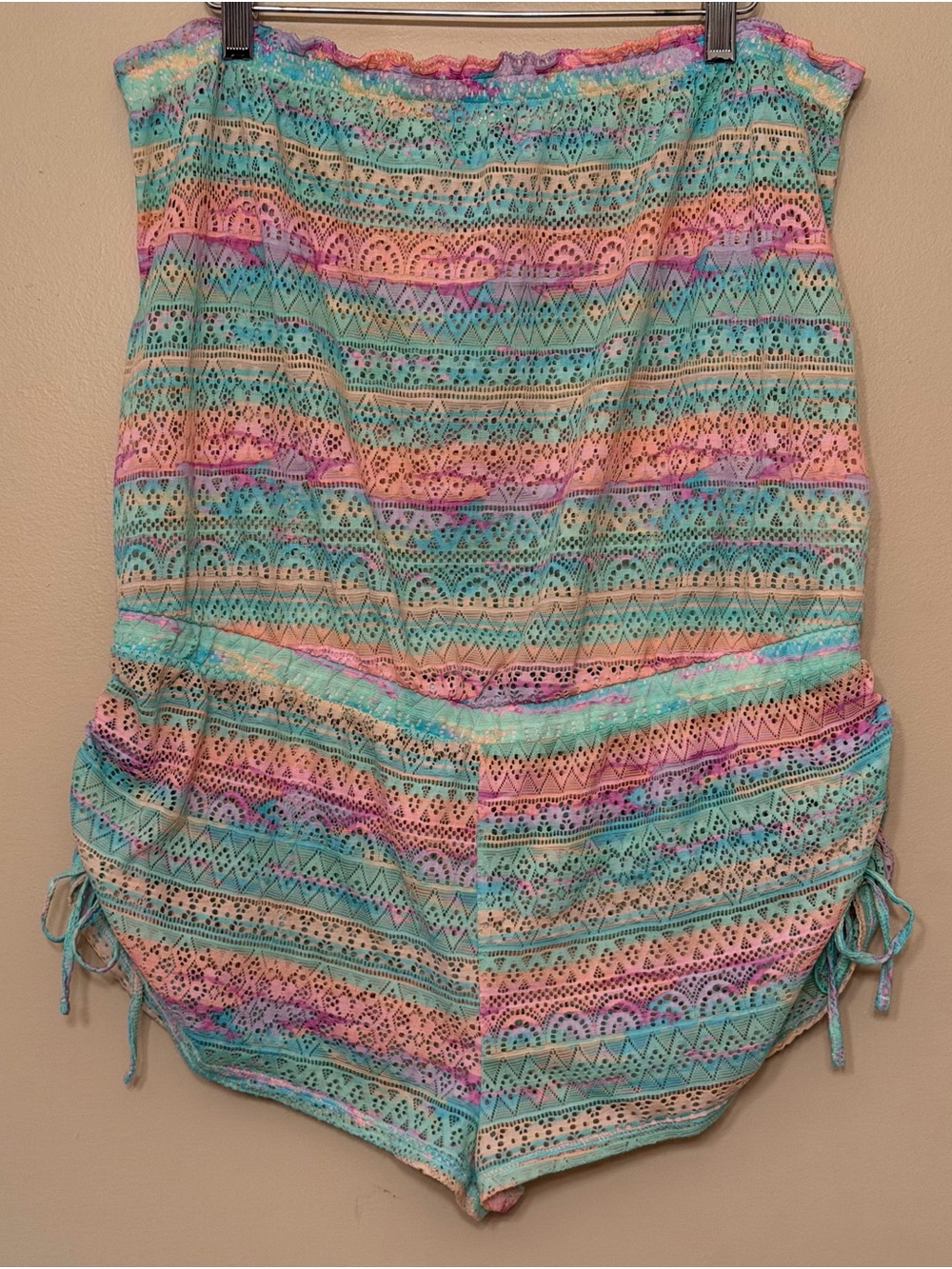 Victoria’s Secret multicolor swimsuit cover-up. Pastel. Beach cover-up Romper
